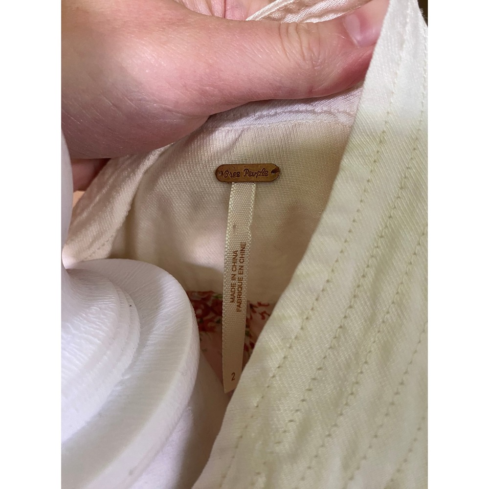 Free People Ruffle Draped Cream Cropped Jacket 2 Work Preppy Twee Office Boho - Picture 5 of 7